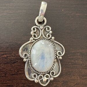 Rainbow Moonstone Sterling silver pendant